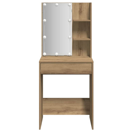 Sminkbord med LED artisan ek 60x40x140 cm