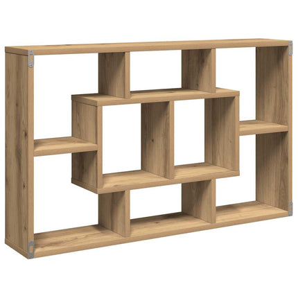 Vägghylla hantverksmässig ek 85x16x52,5 cm konstruerat trä