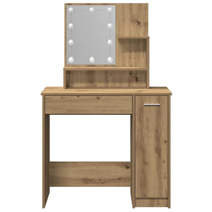 Sminkbord med LED artisan ek 86,5x35x136 cm