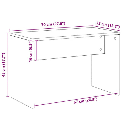 Sminkpall artisan ek 70x35x45 cm konstruerat trä