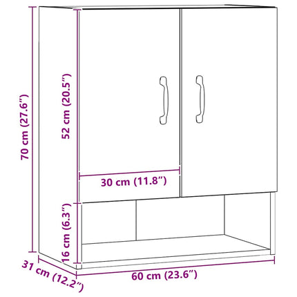Väggskåp artisan ek 60x31x70 cm konstruerat trä