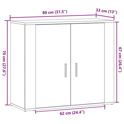 Skänk ek 80x33x70 cm konstruerat trä