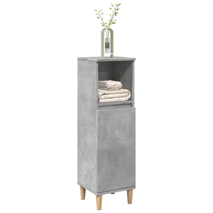 Badrumsskåp betonggrå 30x30x100 cm konstruerat trä