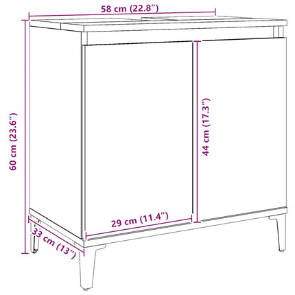 Tvättställsskåp artisan ek 58x33x60 cm konstruerat trä