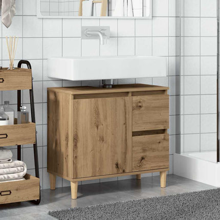 Tvättställsskåp ek 65x33x60 cm konstruerat trä