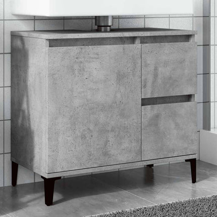 Tvättställsskåp betonggrå 65x33x60 cm konstruerat trä