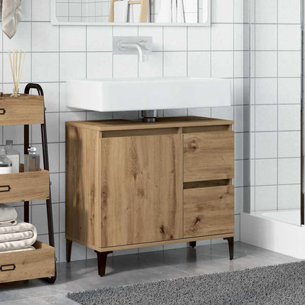 Tvättställsskåp ek 65x33x60 cm konstruerat trä