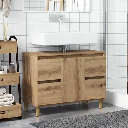 Tvättställsskåp artisan ek 80x33x60 cm konstruerat trä