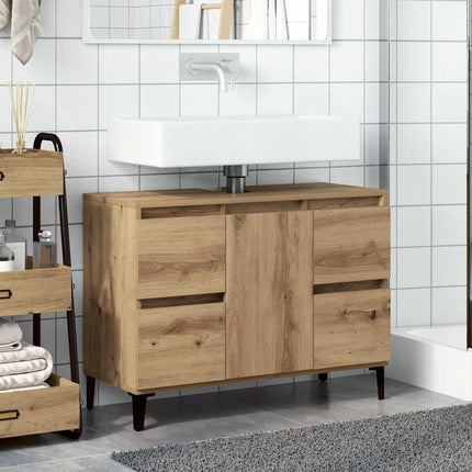 Tvättställsskåp artisan ek 80x33x60 cm konstruerat trä