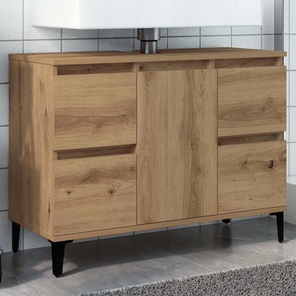 Tvättställsskåp artisan ek 80x33x60 cm konstruerat trä
