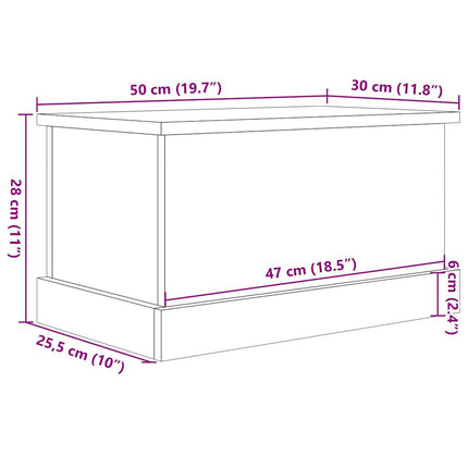 Förvaringslåda åldrat trä 30x50x28 cm konstruerat trä