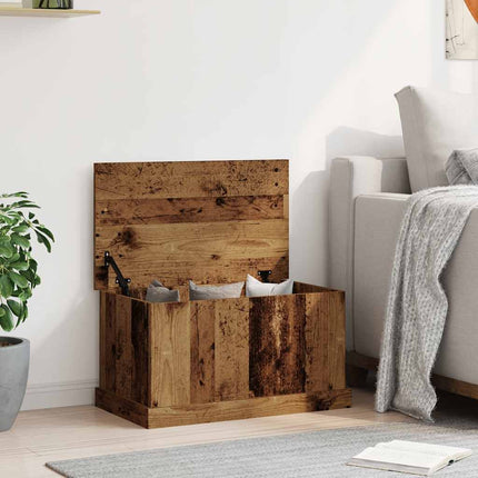 Förvaringslåda åldrat trä 70x40x38 cm konstruerat trä