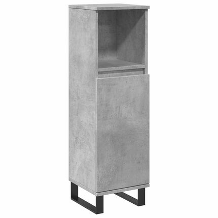 Badrumsskåp betonggrå 30x30x100 cm konstruerat trä