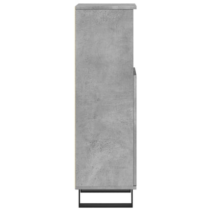 Badrumsskåp betonggrå 30x30x100 cm konstruerat trä