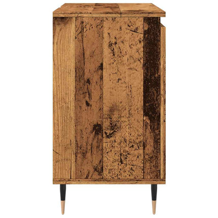 Badrumsskåp åldrat trä 58x33x60 cm konstruerat trä