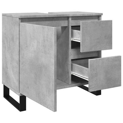 Tvättställsskåp betonggrå 65x33x60 cm konstruerat trä