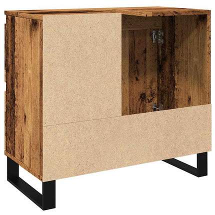 Tvättställsskåp åldrat trä 65x33x60 cm konstruerat trä