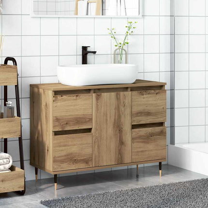 Badrumsskåp artisan ek 80x33x60 cm konstruerat trä