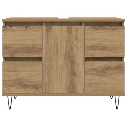 Badrumsskåp artisan ek 80x33x60 cm konstruerat trä