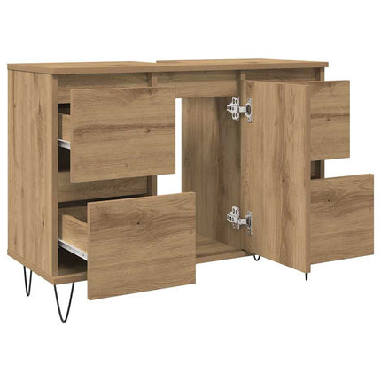 Badrumsskåp artisan ek 80x33x60 cm konstruerat trä