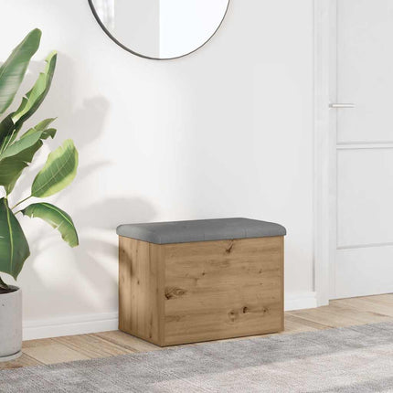 Förvaringsbänk hantverksmässig ek 62x42x45 cm konstruerat trä
