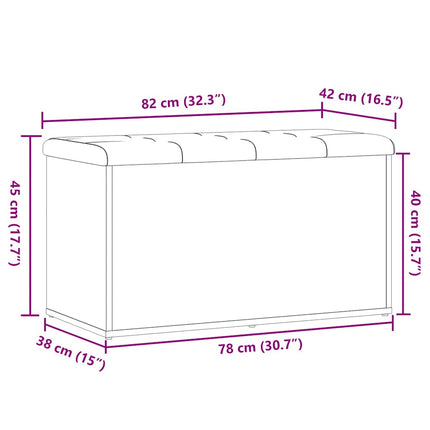 Förvaringsbänk gammalt trä 82x42x45 cm konstruerat trä