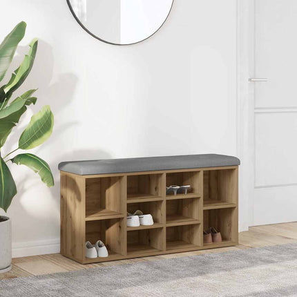 Skobänk hantverksmässig ek 102x32x50 cm konstruerat trä