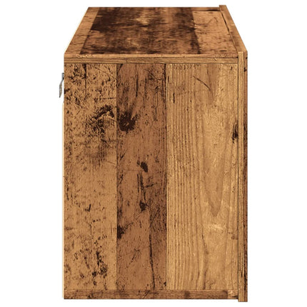 Väggmonterad tv-bänk gammalt trä 80x30x41 cm