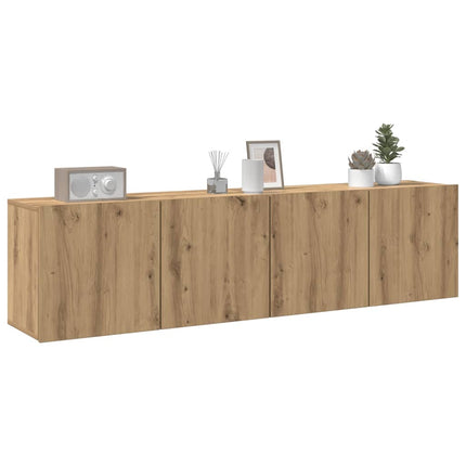 Väggmonterad tv-bänk 2 st ek 80x30x41 cm
