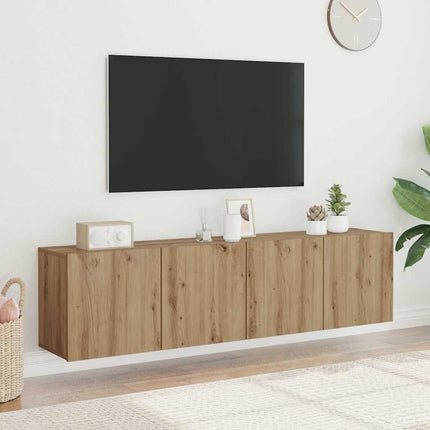 Väggmonterad tv-bänk 2 st ek 80x30x41 cm