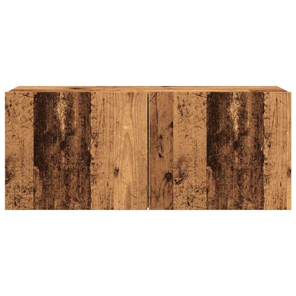 Väggmonterad tv-bänk gammalt trä 100x30x41 cm