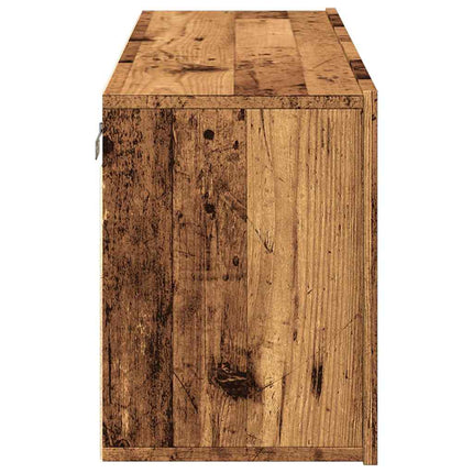 Väggmonterad tv-bänk gammalt trä 100x30x41 cm