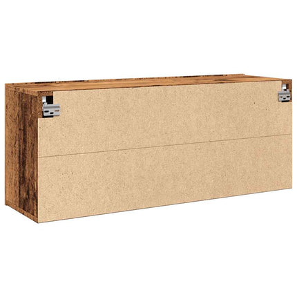Väggmonterad tv-bänk gammalt trä 100x30x41 cm