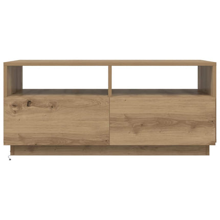 Soffbord med LED ek 90x49x40 cm