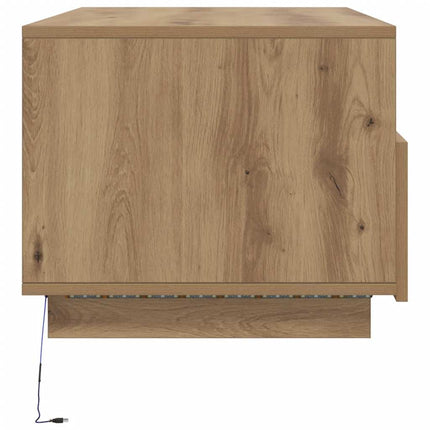 Soffbord med LED ek 90x49x40 cm