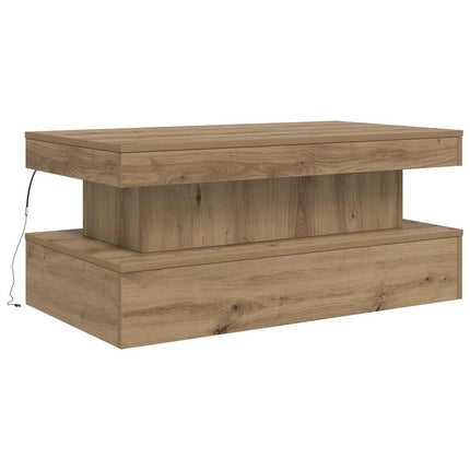 Soffbord med LED ek 50x50x40 cm