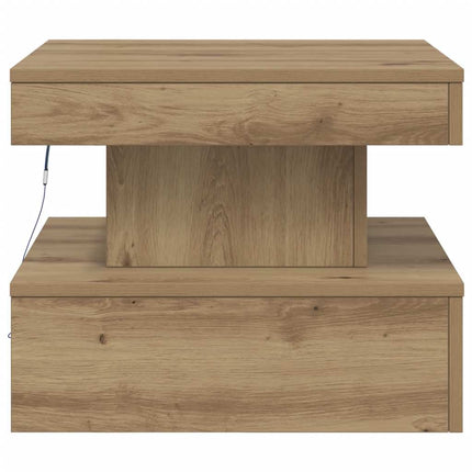 Soffbord med LED ek 50x50x40 cm