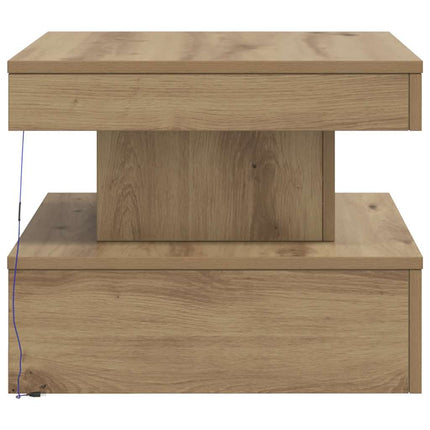 Soffbord med LED ek 50x50x40 cm