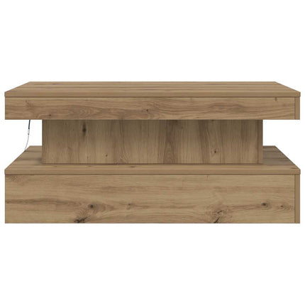 Soffbord med LED ek 90x50x40 cm