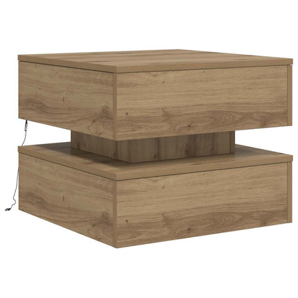 Soffbord med LED ek 50x50x40 cm