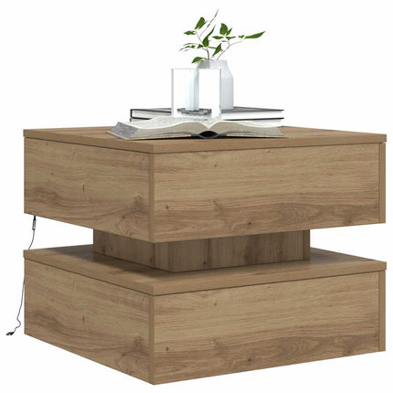 Soffbord med LED ek 50x50x40 cm