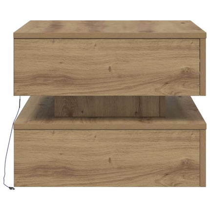 Soffbord med LED ek 50x50x40 cm