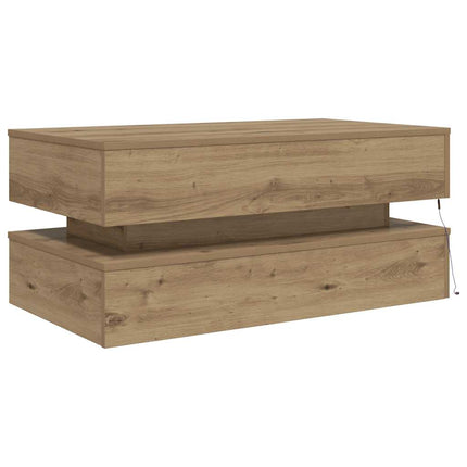 Soffbord med LED ek 90x50x40 cm