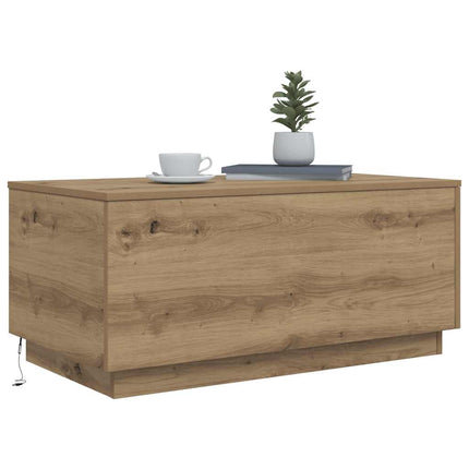 Soffbord med LED ek 90x50x40 cm
