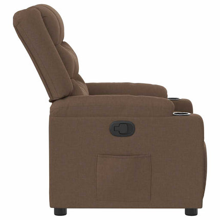 Reclinerfåtölj brun tyg
