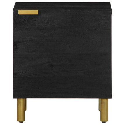 Sängbord svart 40x33x46 cm massivt mangoträ