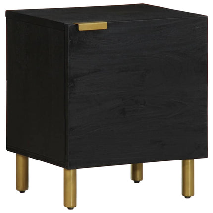Sängbord 2 st svart 40x33x46 cm massivt mangoträ