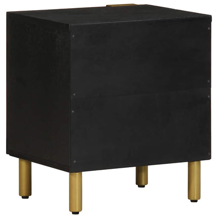 Sängbord 2 st svart 40x33x46 cm massivt mangoträ