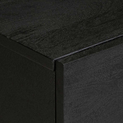 Sängbord svart 40x33x46 cm massivt mangoträ