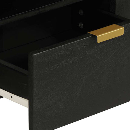 Tv-bänk svart 105x33x46 cm konstruerat trä